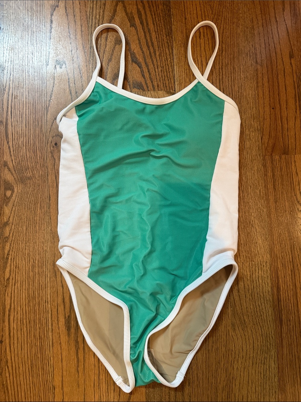 LainSnow Green and White One-Piece Swimsuit